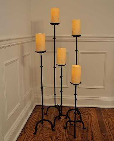 Set Of 5 Pillar Candle Holders